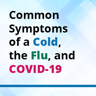 Common Symptoms of a Cold, the Flu, and COVID-19 infographic thumbnail.