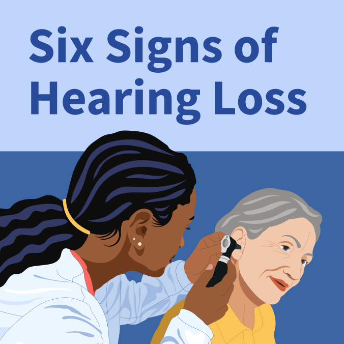 Six Signs of Hearing Loss infographic. Click to open full infographic webpage